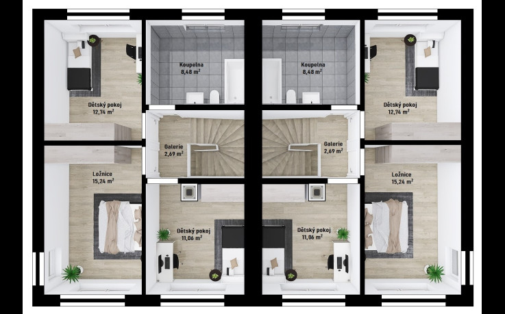 Dřevostavba Duo 2-210
