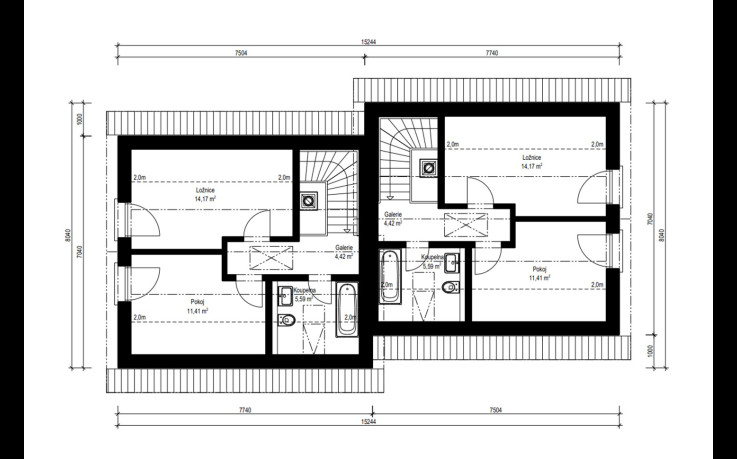 Dřevostavba Duo 1-153