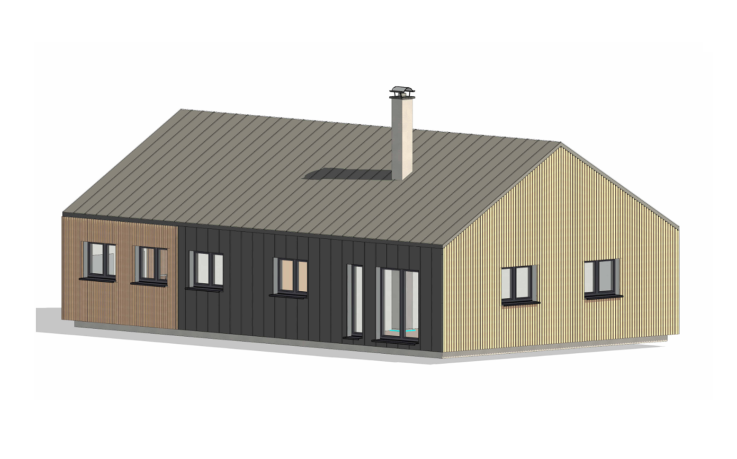 Dřevostavba Bungalov s kadeřnictvím