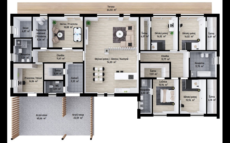 Dřevostavba Individuální bungalov