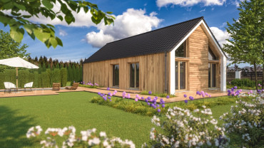 [moderní bungalov se sedlovou střechou]