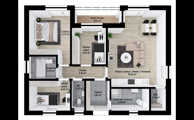 Dřevostavba Lucky 1-84