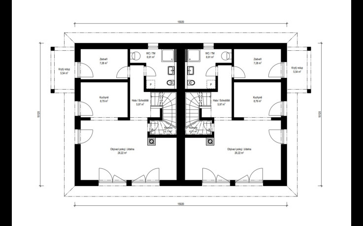 Dřevostavba Duo 3-227