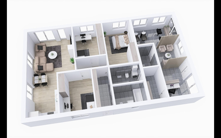 Dřevostavba Bungalov s kadeřnictvím