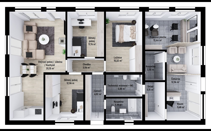 Dřevostavba Bungalov s kadeřnictvím