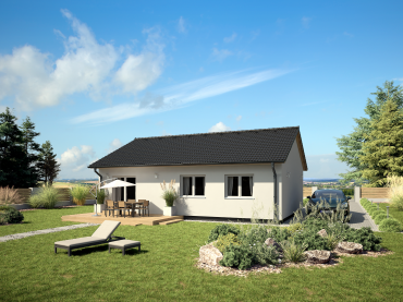 [dřevostavba, bungalov se sedlovou střechou]