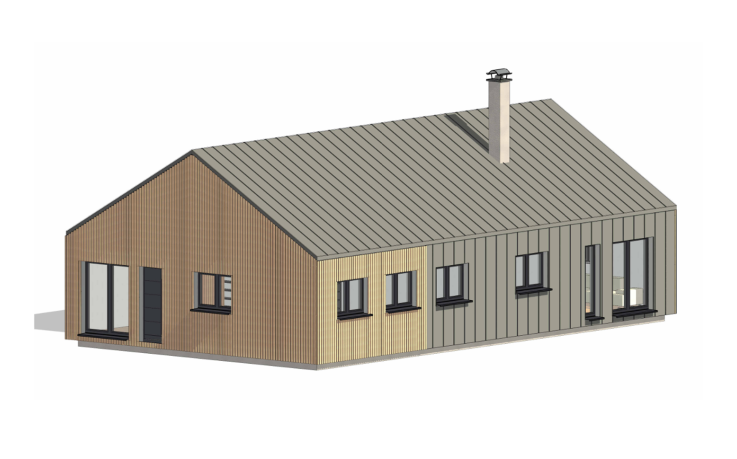 Dřevostavba Dvougenerační bungalov