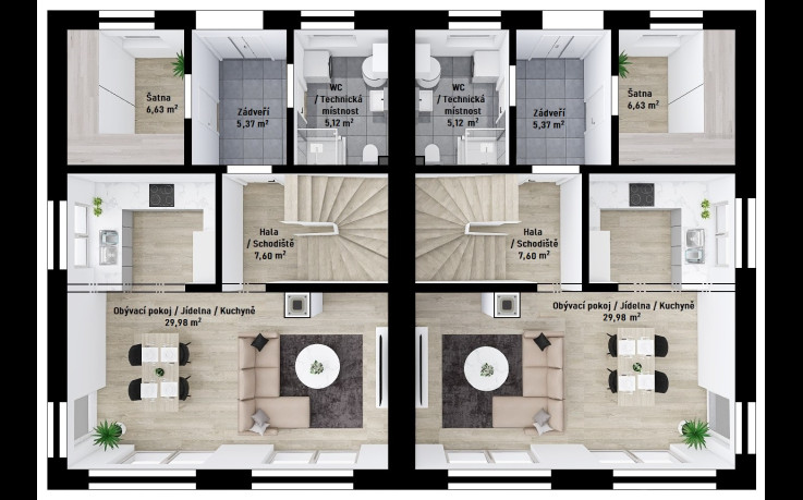 Dřevostavba Duo 2-210