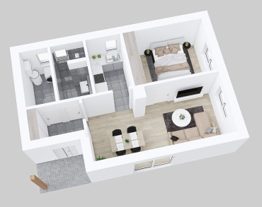 [Půdorys dřevostavby do 3 milionů s dispozicí 2+1]