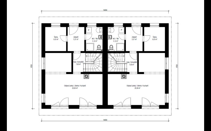 Dřevostavba Duo 2-210