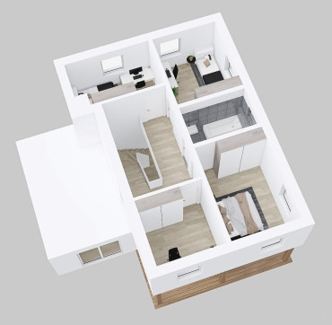 [půdorys 2NP moderního patrového domu ]