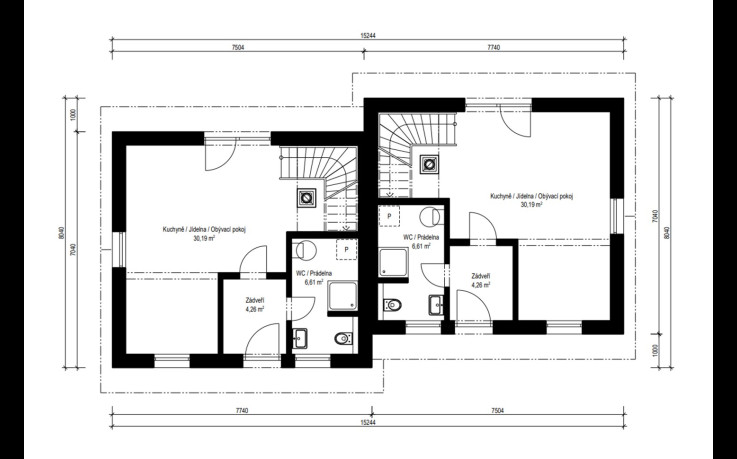 Dřevostavba Duo 1-153