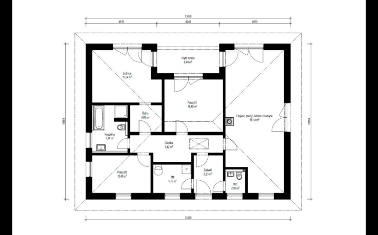 Dřevostavba Lucky 2-110