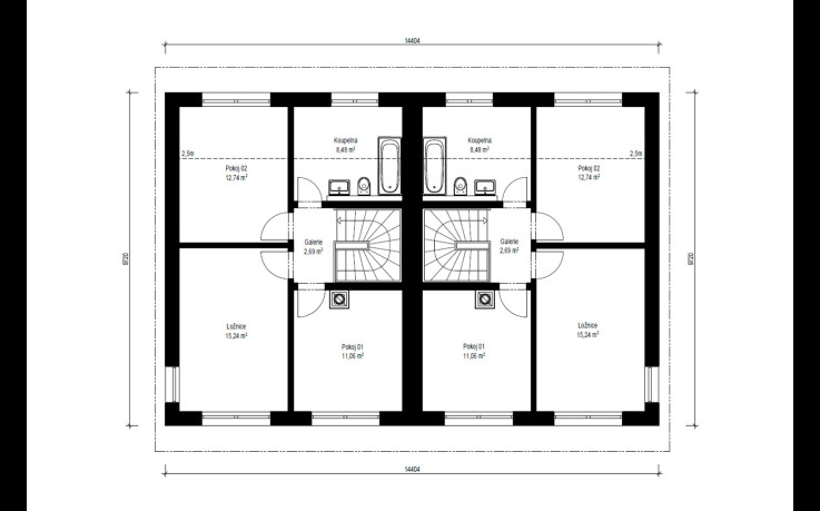 Dřevostavba Duo 2-210