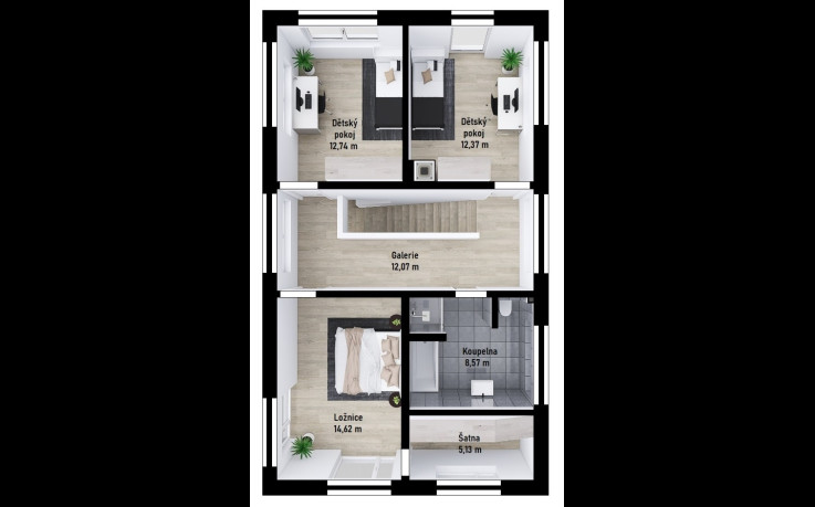 Dřevostavba Patrový dům s dílnou 100 m<sup>2</sup>
