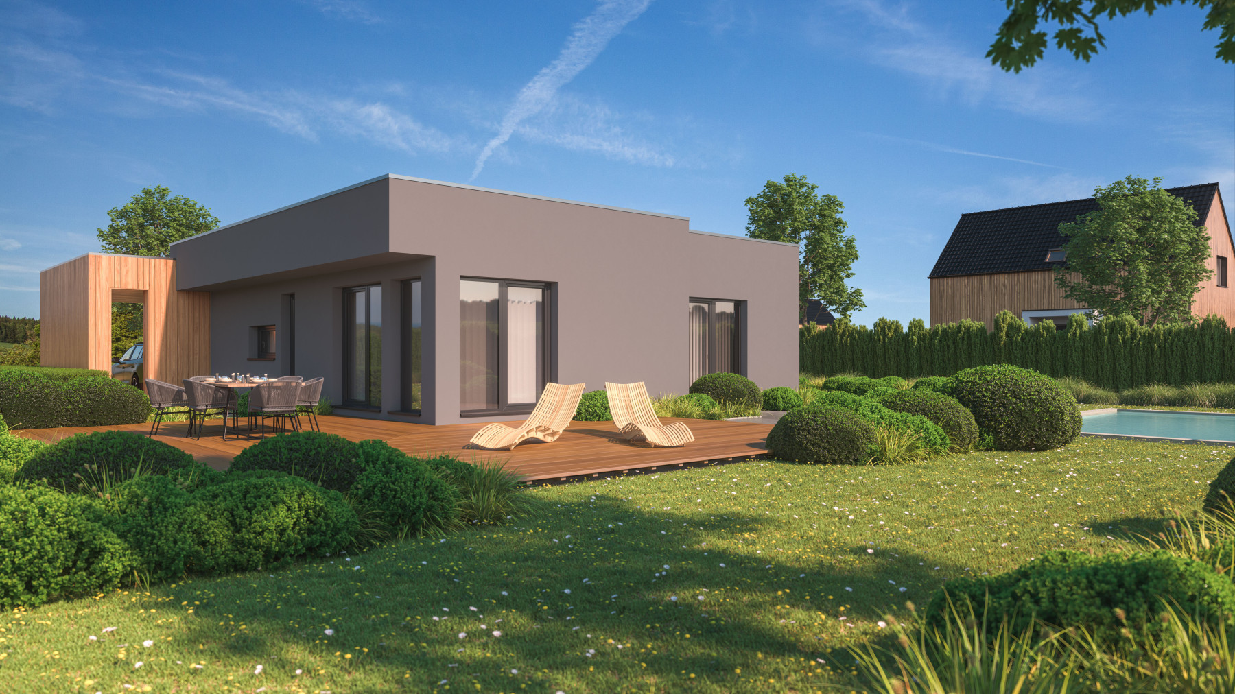 Moderní bungalov 4KK s rovnou střechou